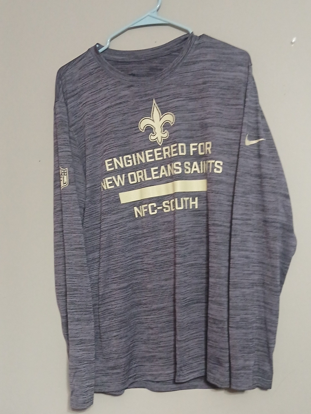 Nike New Orleans Saints sideline velocity Long Sleeve Performance Tee